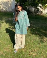 AQUA & SUNSET CORD SET STITCHED FOR GIRLS