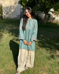 AQUA & SUNSET CORD SET STITCHED FOR GIRLS