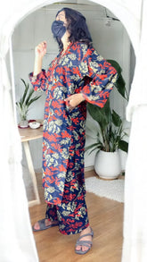 Sana digital print 2 PIECE suit long length pocket style