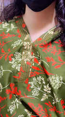 Hina digital print 2 PC suit long length pocket style