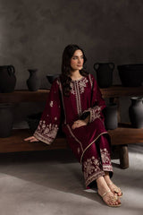 Alm ( Stitched Emb 2 Pcs) With Plazo