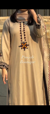 Skin Shine Embroidery 3 Piece Stitched