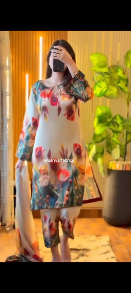 Bodycon PRINT  3 PC STITCHED